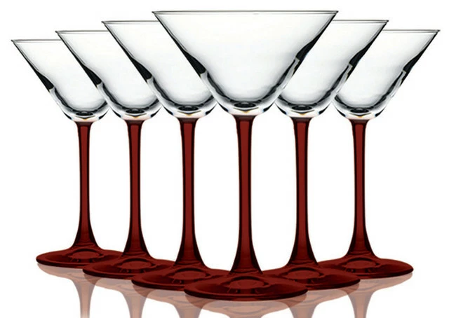 Discount โญ Arc International Martini 10 Oz Accent Stem Wine Glasses - Set Of 6, Bottom Red ๐ฅฐ 1 Discount โญ Arc International Martini 10 Oz Accent Stem Wine Glasses - Set Of 6, Bottom Red ๐ฅฐ