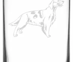 New 🤩 Etched Laser Art Irish Red And White Setter 🐶 Dog Themed Etched All Purpose 16oz. Libbey Can Glass 🔔