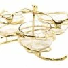 Discount 😍 Classic Touch Decor Gold Leaf 3 Bowl Relish Dish With Glass Inserts ✔️