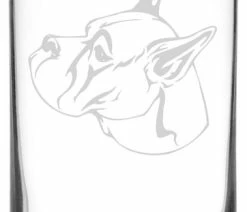 Top 10 🧨 Etched Laser Art Boxer 🦮 Dog Themed Etched All Purpose 16oz. Libbey Can Glass 🎉