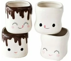 Outlet 🥰 One Hundred 80 Degrees Cute Marshmallow Shaped Hot Chocolate Ceramic Mugs, Set Of 4 ✔️