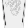 Brand new ⌛ Etched Laser Art Golden Retriever, Alternate Etched All Purpose 16oz. Libbey Pint Glass 👍