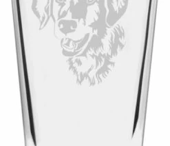 Brand new ⌛ Etched Laser Art Golden Retriever, Alternate Etched All Purpose 16oz. Libbey Pint Glass 👍