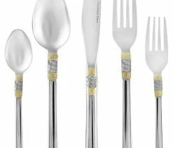 Coupon 👍 Italian Collection 'Luxor' 20pc Premium Stainless Steel Flatware Set For 4 💯