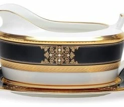 Cheap 👏 Noritake Evening Majesty Gravy Boat And Stand ⌛