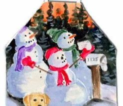 Best Sale 🎁 The-store Snowman With Golden Retriever Apron Polyester Cloth Adult Bib Styled Washable K 💯