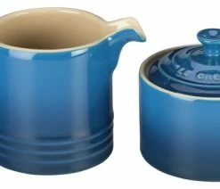 Outlet ✔️ Le Creuset Marseille Blue Stoneware Cream And Sugar Set ❤️
