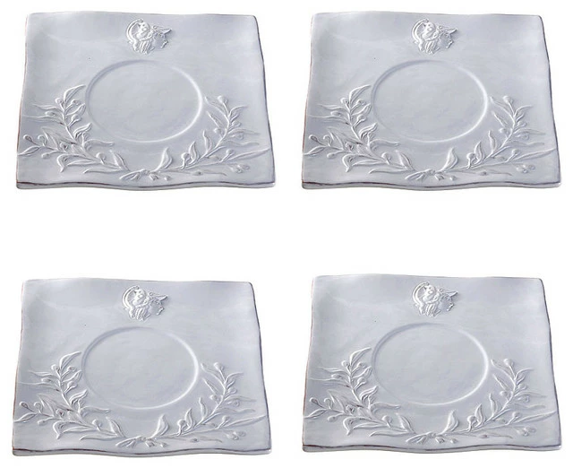 New 🎉 A&B Home Ceramic Square Dinner Plate Bust 10x10" Set Of 4 🔥 1 New 🎉 A&B Home Ceramic Square Dinner Plate Bust 10x10" Set Of 4 🔥