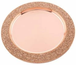 Outlet ❤️ Sparkles Home Luminous Rhinestone Charger Plate - Copper 🧨