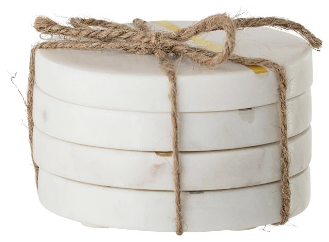 Best Pirce ๐ฏ BLOOMINGVILLE White Marble Coasters With Striped Gold Metal Inlay, Set Of 4 ๐ 1 Best Pirce ๐ฏ BLOOMINGVILLE White Marble Coasters With Striped Gold Metal Inlay, Set Of 4 ๐