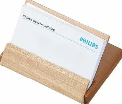 New 👏 Visol Products Limber Natural Maple Wood Desktop Business Card Case 🛒