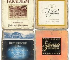 Coupon 🧨 Studio Art & Stone Tumbled Marble Coaster St/4 With Coaster Stand, Napa Wine I 🥰