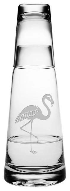 Best deal 🎁 Susquehanna Glass Company Flamingo Cone Night Bottle Set 🧨