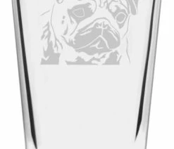 New 🧨 Etched Laser Art Pug 🐶 Dog Themed Etched All Purpose 16oz. Libbey Pint Glass 😉
