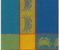 Coupon 🔥 Traders And Company 100% Cotton Blue Green And Yellow 18"x28" Dish Towel, Set Of 6, Crab Turquoise ❤️