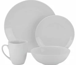 Discount 👍 10 Strawberry Street Simply White 16-Piece Coupe Dinnerware Set 🛒