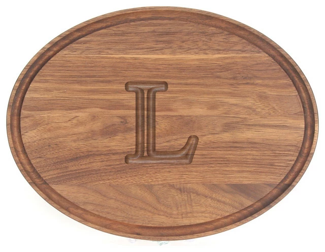 Wholesale โค๏ธ BigWood Boards Oval Monogram Walnut Cheese Board, L ๐ 1 Wholesale โค๏ธ BigWood Boards Oval Monogram Walnut Cheese Board, L ๐