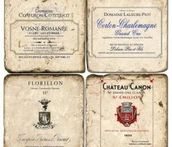 Budget 👏 Studio Art & Stone Tumbled Marble Coaster St/4 With Coaster Stand, French Wine Iv 👏