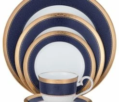 Best Sale ✔️ Noritake Odessa Cobalt Gold, 5-Piece China Set 🎁