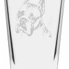 Promo 🛒 Etched Laser Art Boxer 🦮 Dog Themed Etched All Purpose 16oz. Libbey Pint Glass 🔔