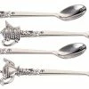 Buy 👏 Leeber Ltd Elegance Silver Plated Teapot Spoons With Crystal, Set Of 4 🧨