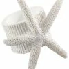 Flash Sale 🤩 Fennco Styles Unique Starfish Nautical Napkin Ring, White, Set Of 4 🎁