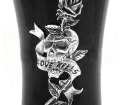 Deals 🤩 XoticBrands "Love Kills" Shot Glass, Myth And Legend, Glass And Pure Tin 🔔