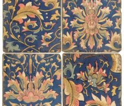 Cheap ⭐ Studio Art & Stone Tumbled Marble Coaster St/4 With Coaster Stand, Blue Chinoise ✨