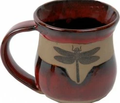 Brand new 👍 Alan Yarmark Dragonfly 14 Oz. Mug, Real Red Glaze 👍