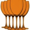 Wholesale 😉 TableTop King Nuance 10 Oz Accent Stem Wine Glasses - Set Of 6, Full Orange ⌛